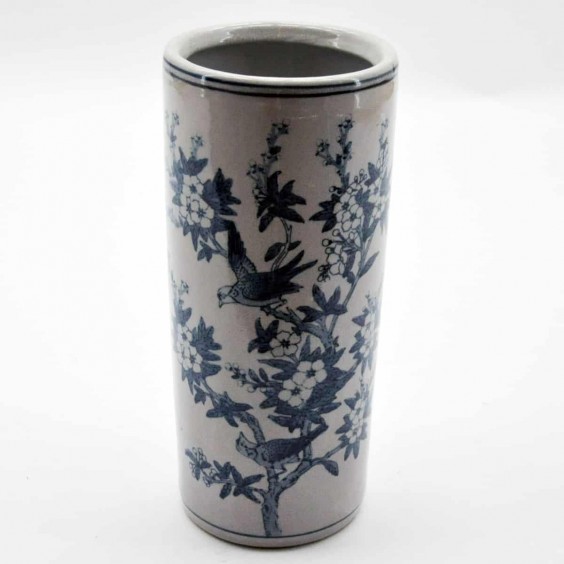 18" ROUND BLUE & WHITE UMBRELLA STAND