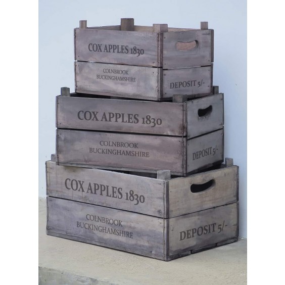 55x37x24CM SET 3 APPLE BOXES ASS