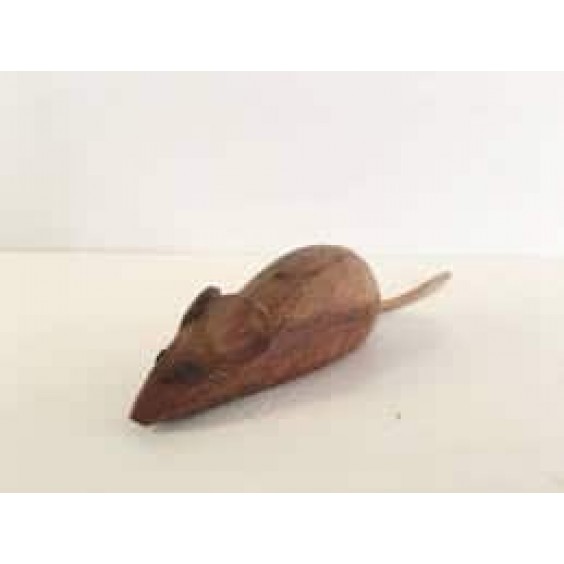 10CM WOODEN HAND CARVED MOUSE