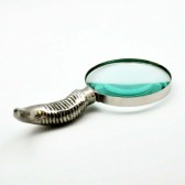 4" NICKEL BLACK & WHITE MAGNIFYING GLASS