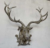 74CM ANTIQUE SILVER DEER HEAD