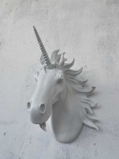 50CM WHITE UNICORN HEAD