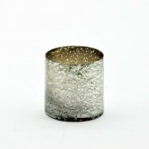 3.5" SILVER FOIL GLASS CANDLEHOLDER