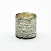 4.5" SILVER FOIL GLASS CANDLEHOLDER