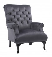 VELVET GREY ARM CHAIR 81cmX88cmX102cm