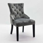 GREY VELVET DINING CHAIR 91x56x66cm