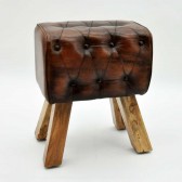 47CM LEATHER FOOTSTOOL