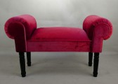 VELVET RED SMALL WINDOW SEAT 86X30X52CM