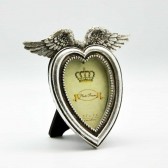 14cm ANTIQUE SILVER HEART SHAPE PHOTOFRAME