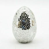 40CM SILVER MOSAIC EGG