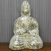 60CM SILVER MOSAIC EXTRA LARGE BUDDHA