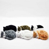 12"SLEEPING CAT ASST COLOUR PLUSH FABRIC