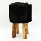 BLACK AND WHITE COW-HIDE STOOL 45x30x30cm