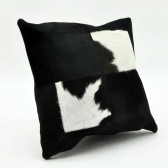 45X45CM BLACK AND WHITE COW-HIDE CUSHION