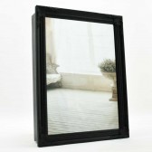 80cm X 60cm MATT BLACK SWEAPT FRAME MIRROR