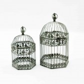 CREAM COLOUR SET 2 HEXAGONAL BIRDCAGES