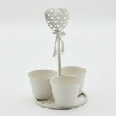 HEART DESIGN TRIPLE PLANTER