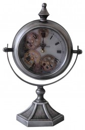 37.5CM SILVER TABLE CLOCK