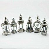 40CM 6 ASSORTED SILVER GARDEN LANTERNS