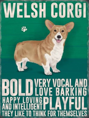 Welsh Corgi Metal Sign 400 x300mm