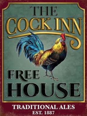 The Cock Inn Metal Sign 400 x300mm