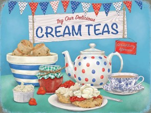 Cream Teas Metal Sign 400 x300mm