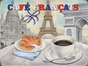 Cafe Francais Metal Sign 400 x300mm