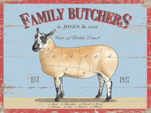 Family Butchers Metal Sign 400 x300mm