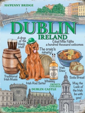 Dublin Ireland Metal Sign 400 x300mm