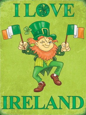 I Love Ireland Metal Sign 400 x300mm