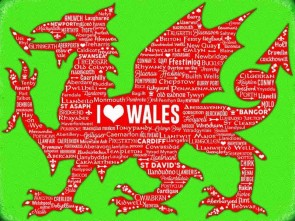 I Love Wales Metal Sign 400 x300mm