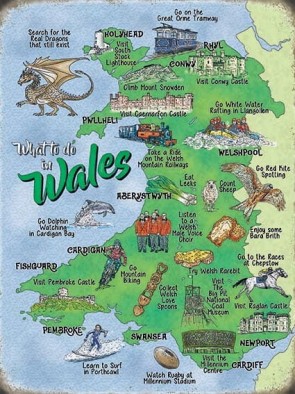 What To Do In Wales Metal Sign 400 x300mm