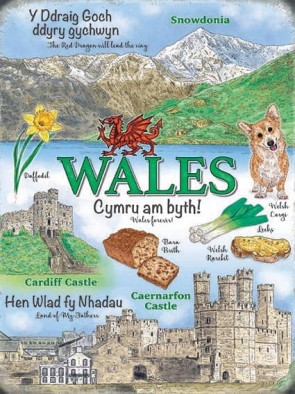 Wales Metal Sign 400 x300mm
