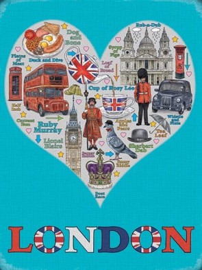 London Heart Metal Sign 400 x300mm