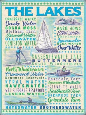 The Lakes Metal Sign 400 x300mm