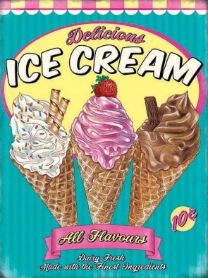 Delicious Ice Cream Metal Sign 400 x300mm