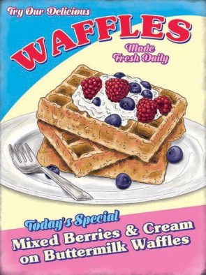 Waffles Metal Sign 400 x300mm