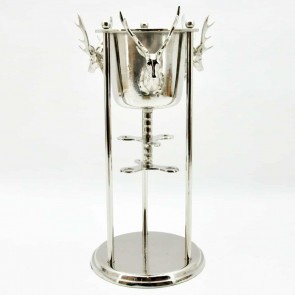 REINDEER CHAMPAGNE BUCKET WIITH GLASS STAN