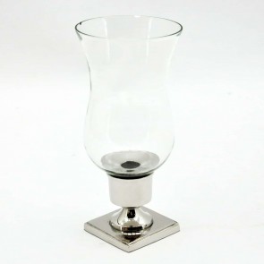34cm NICKEL PLATED HURRICANE CANDLE HOLDER