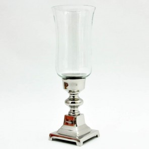44CM NICKEL PLATED HURRICANE LAMP