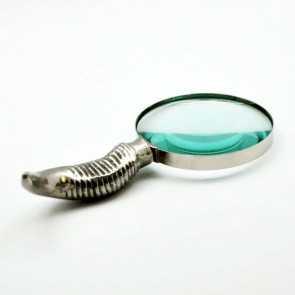 4" NICKEL BLACK & WHITE MAGNIFYING GLASS