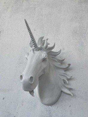 50CM WHITE UNICORN HEAD