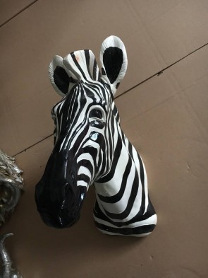 42CM BRONZE ZEBRA HEAD