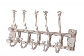 58cm NICKEL PLATED 5 HOOK WALL HANGER