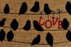 40 X 60 BLACK BIRDS ON A WIRE DOORMAT