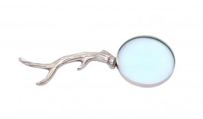 4" NICKEL ANTLER MAGNIFYING GLASS