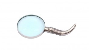 4" NICKEL ANTLER MAGNIFYING GLASS