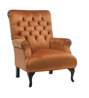 VELVET ORANGE ARM CHAIR 81cmX88cmX102cm