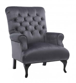 VELVET GREY ARM CHAIR 81cmX88cmX102cm