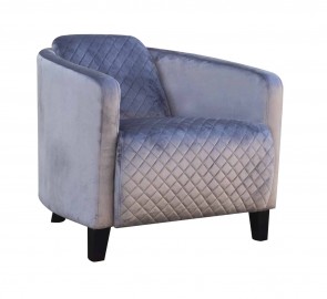 VELVET LEAD GREY ARM CHAIR